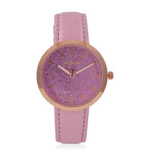 Pink Stardust Dial Japanese Movement Watch with Pink Strap by Strada